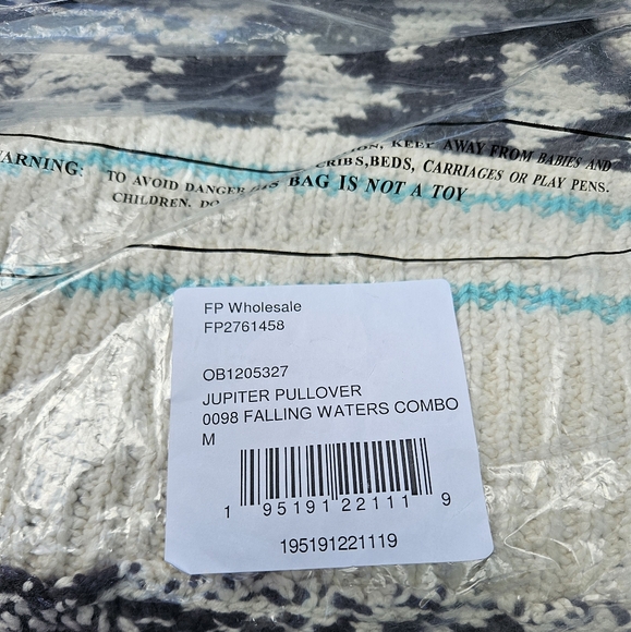 Free People Jupiter Pullover Turtleneck Sweater Falling Waters Combo Sm Md NWT - Picture 15 of 16